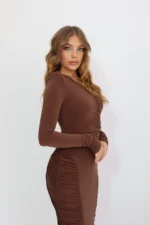 ⁦Luna dress brown⁩ – תמונה ⁦3⁩