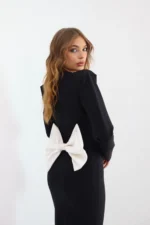 ⁦Fiocco dress black&white⁩ – תמונה ⁦2⁩