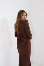 ⁦Fiocco dress brown⁩ – תמונה ⁦3⁩