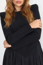 ⁦Trian dress black⁩ – תמונה ⁦3⁩