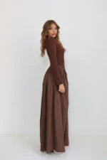 ⁦Trian dress brown⁩ – תמונה ⁦3⁩