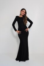 ⁦Louie dress black⁩ – תמונה ⁦2⁩